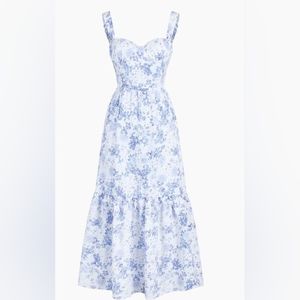 Forget me not floral pockets zippered long dress